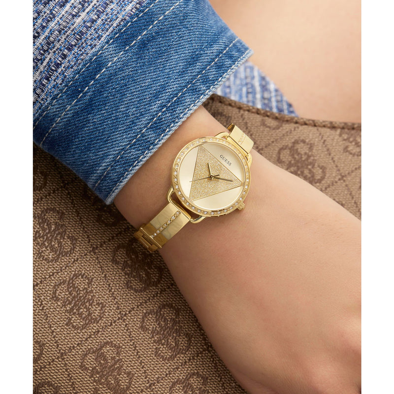 Guess Tri Bellini Champagne Round Dial Quartz Analog Women Watch Watch Guess