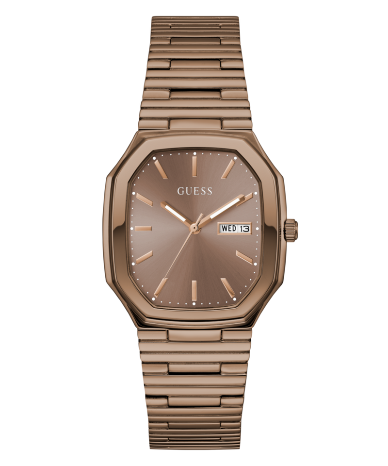 Guess Oliver Bronze-Tone Rectangle Quartz Men Watch Watch Guess