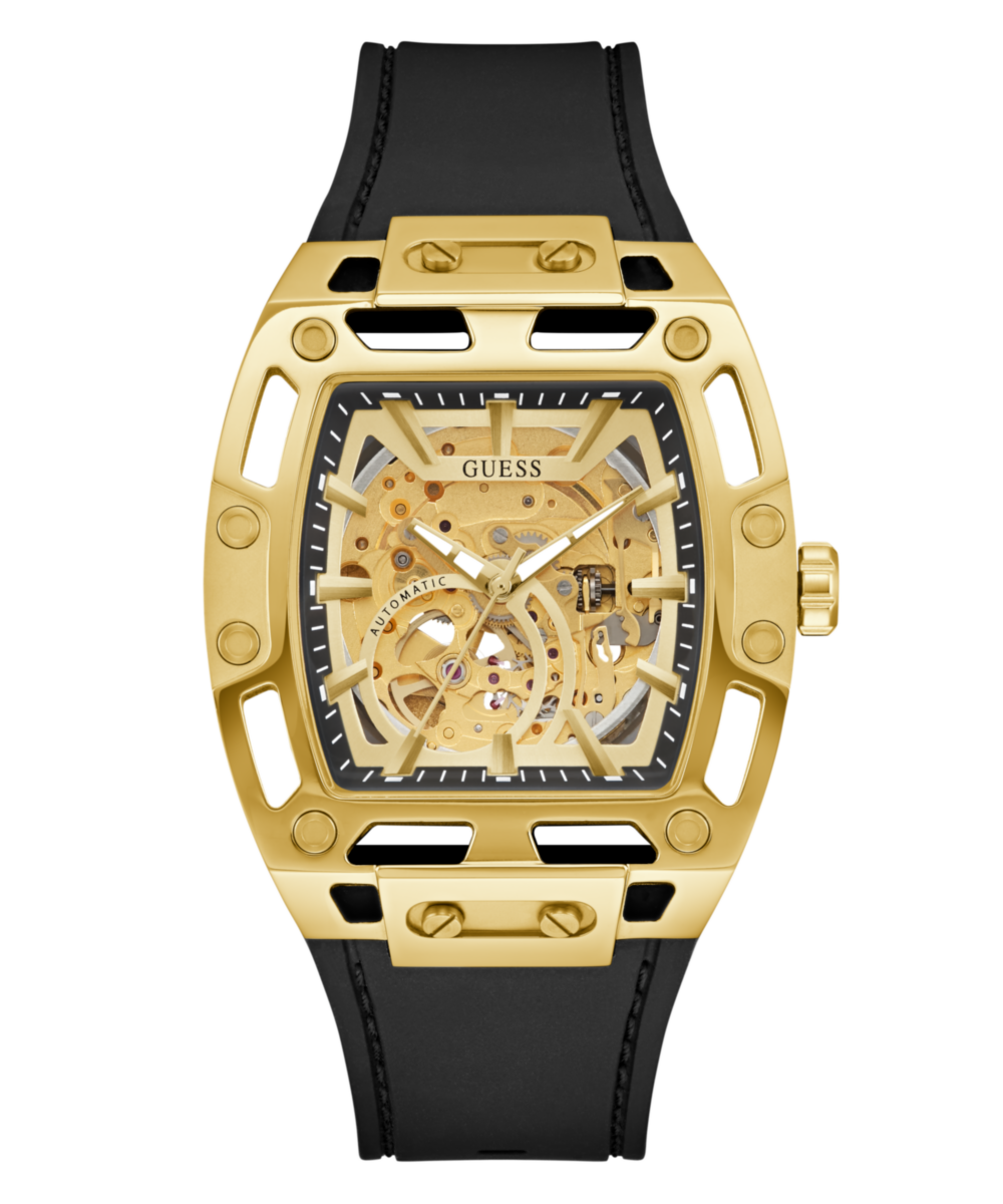 Guess Phoenix Champagne Rectangle Mechanical Automatic Men Watch