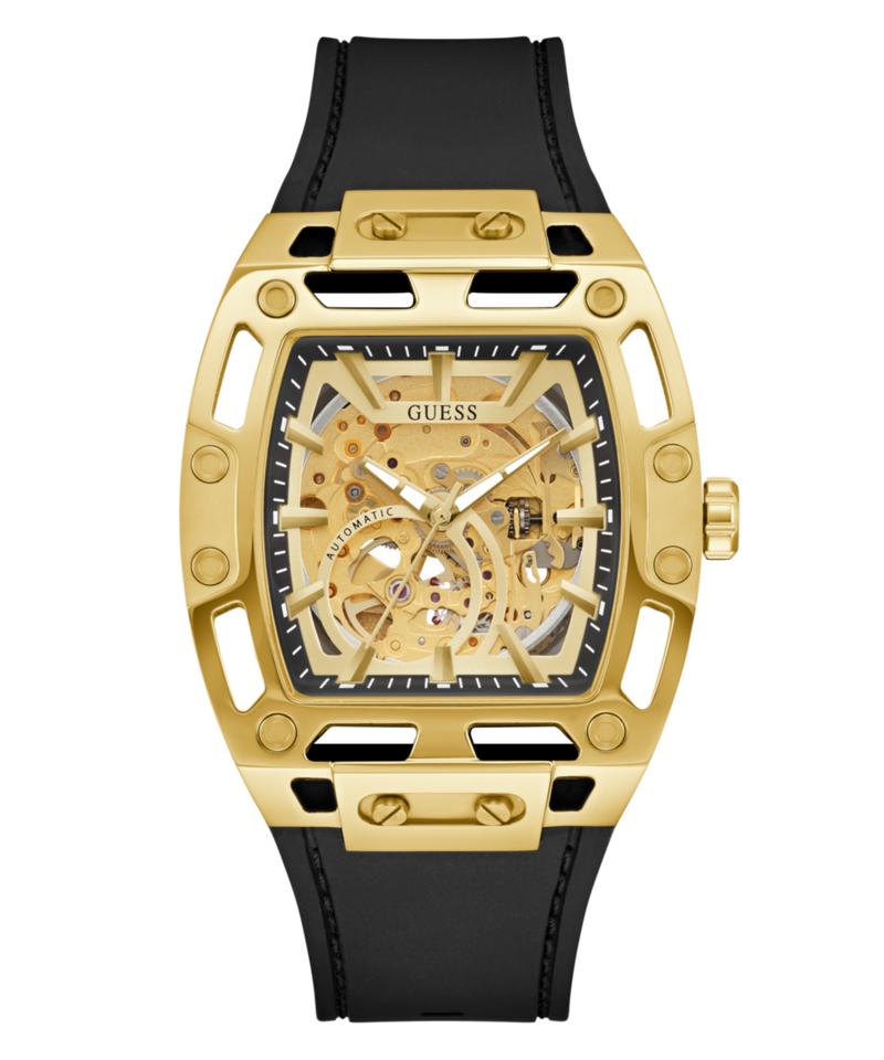 Guess Phoenix Champagne Rectangle Mechanical Automatic Men Watch Watch Guess