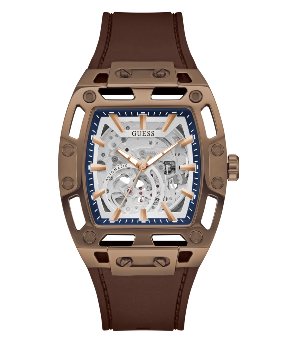 Guess Phoenix Silver Rectangle Mechanical Automatic Men Watch