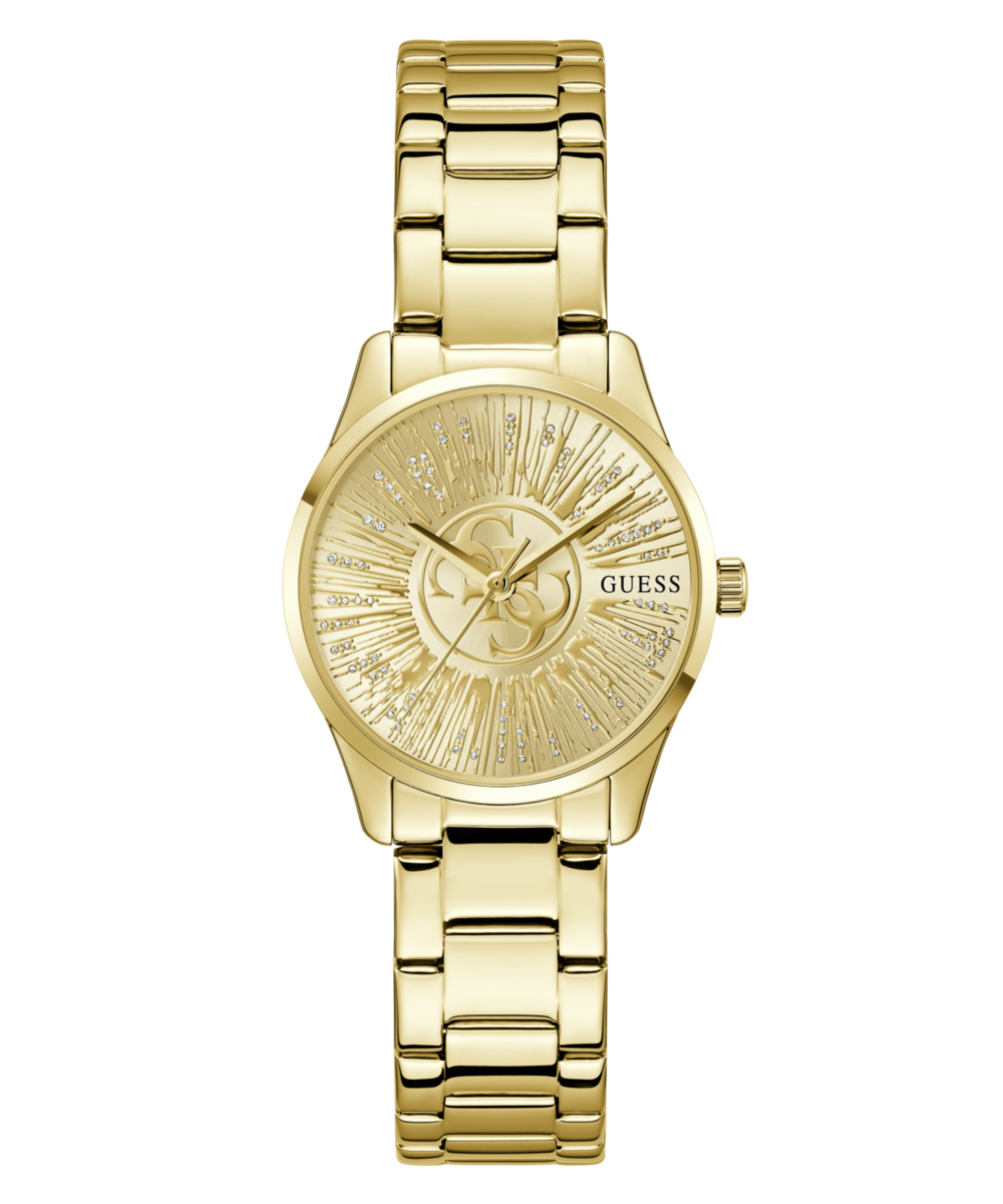 Guess Round 32mm Champagne Dial Analog Women Watch - GW1108L2