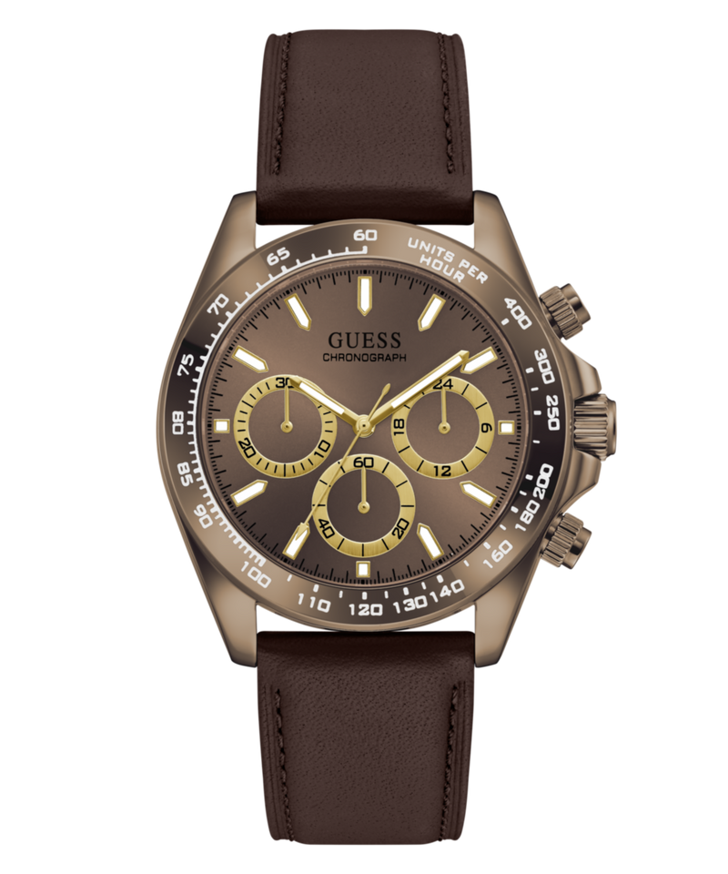 Guess Round 42mm Brown Dial Analog Men Watch - GW1130G5 Watch Guess
