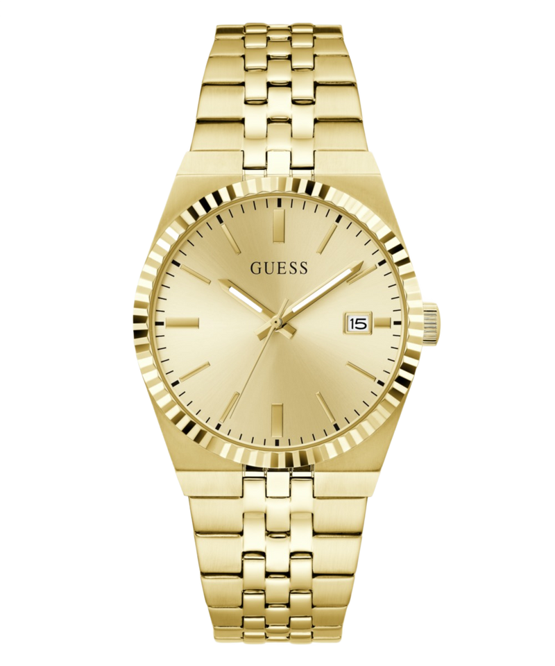 Guess Round 39mm Champagne Dial Analog Men Watch - GW1153G2 Watch Guess