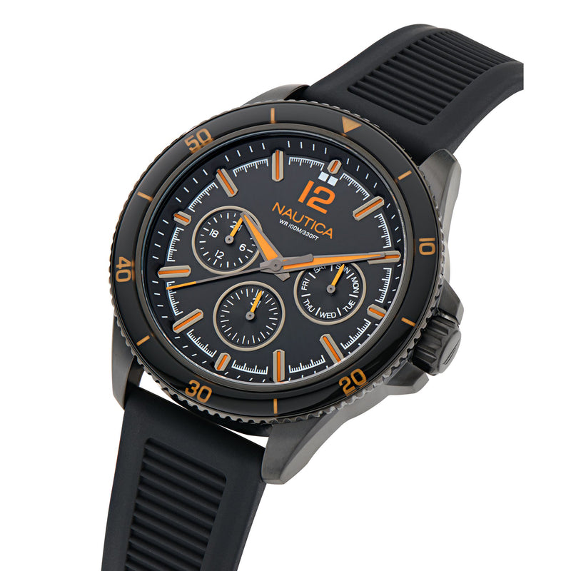 Nautica NCT Windrose Black Round Dial Quartz Analog Men Watch Watch Nautica