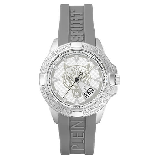 Plein Sport Sport Touchdown Silver Round Dial Quartz Analog Men Watch