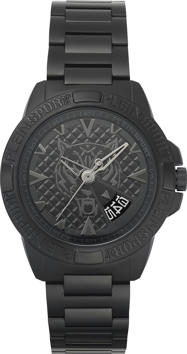 Plein Sport Sport Touchdown Black Round Dial Quartz Analog Men Watch