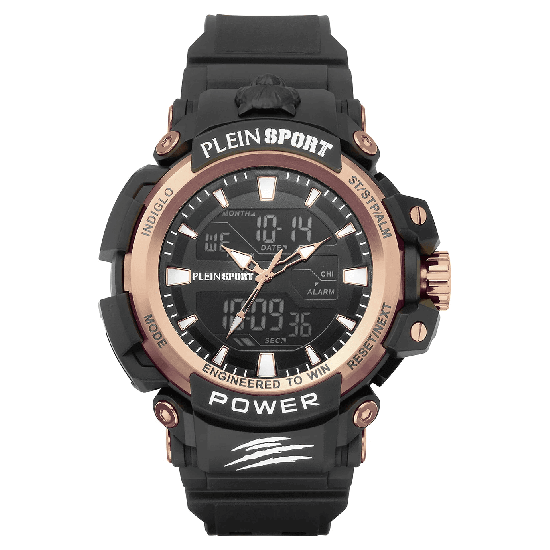 Plein Sport Sport Combat Black Round Dial Quartz Ana-Digi Men Watch