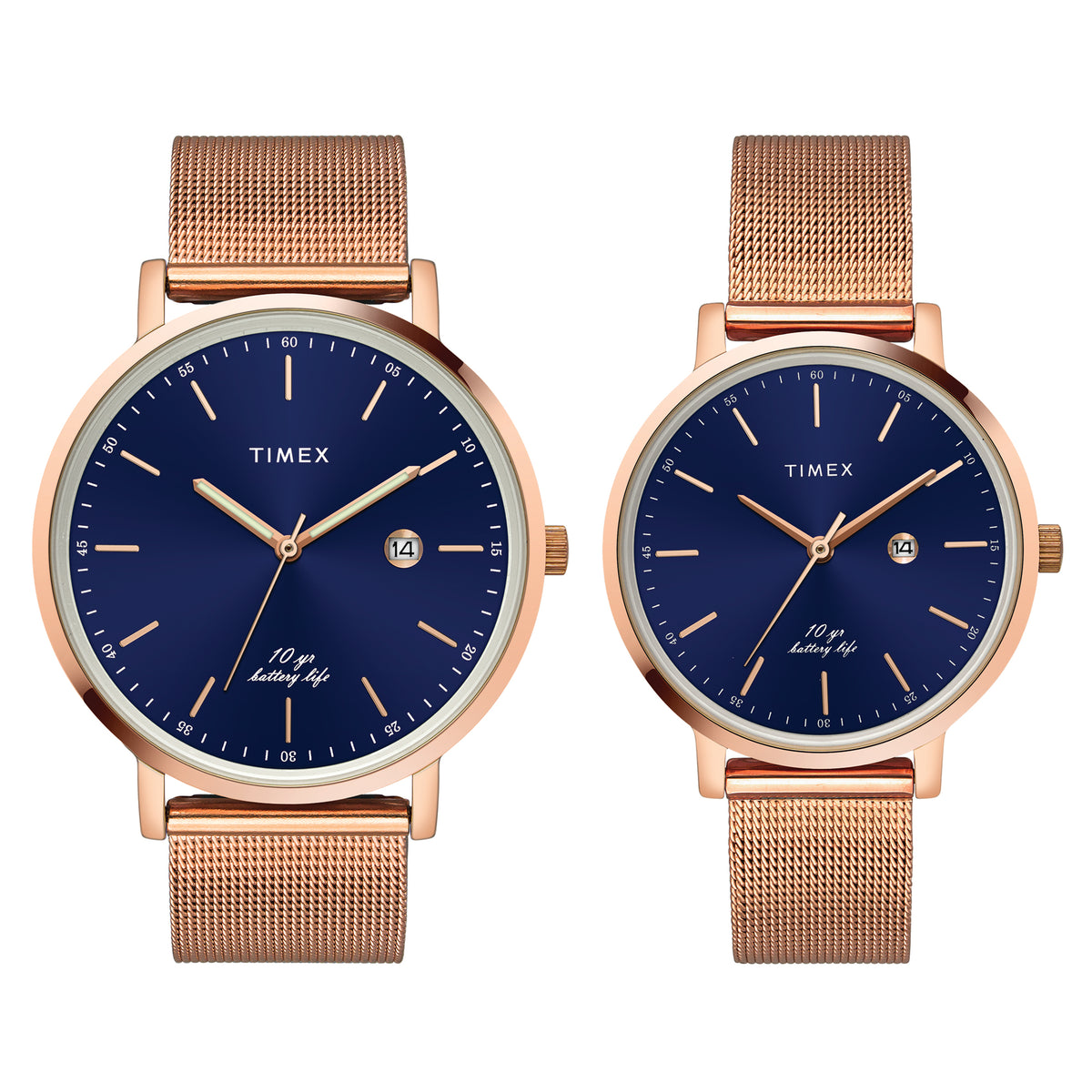 Timex Empera Round 21mm Blue Dial Analog Pair Watch - TW00PR269