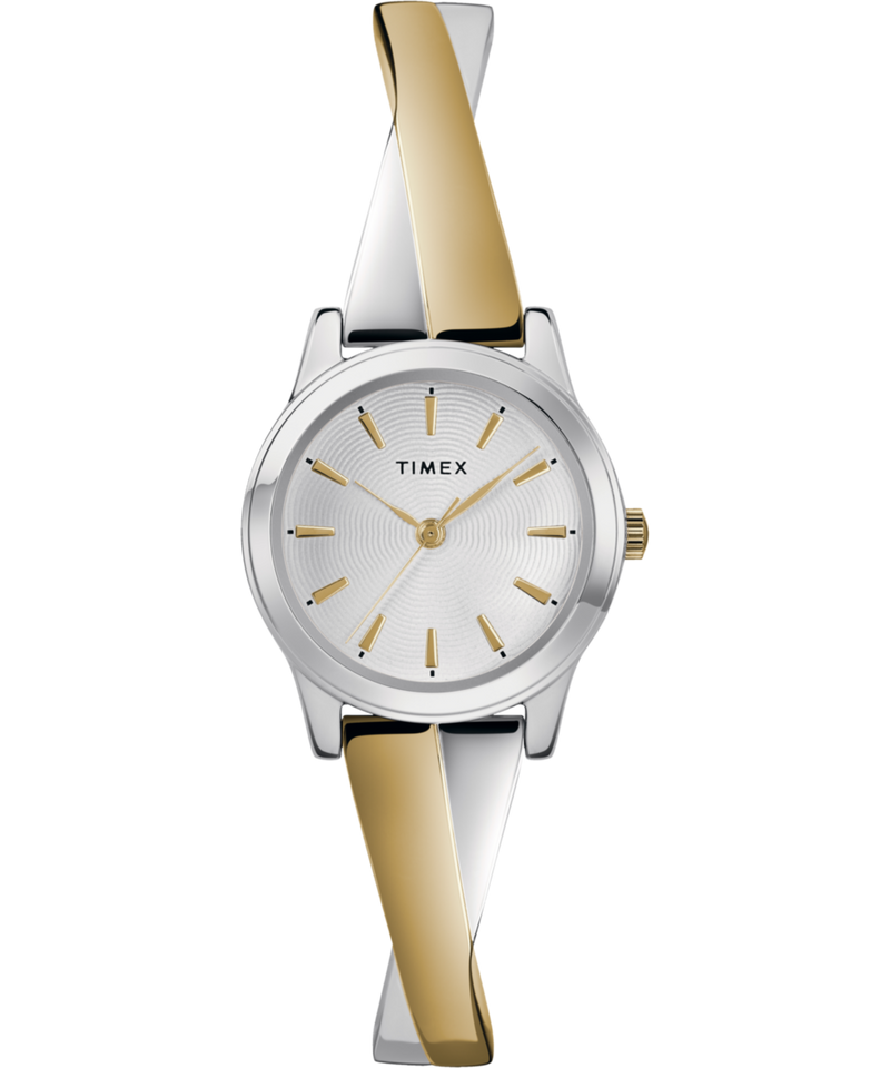 Timex Fashion Stretch Bangles Silver Round Quartz Women Watch Watch Timex