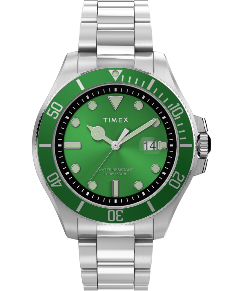 Timex Trend Round 21mm Green Dial Analog Men Watch - TW2U72000UJ Watch Timex