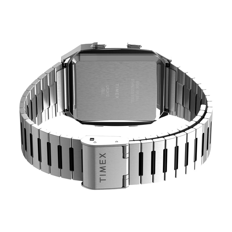 Timex Q Square 21mm Silver Dial Digital Men Watch - TW2U72400U9 Watch Timex