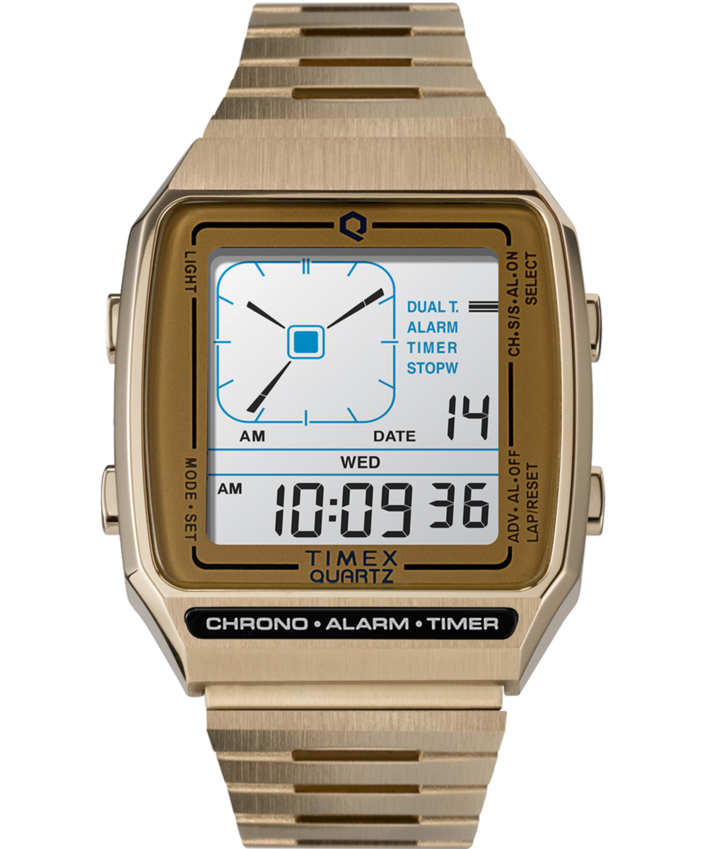 Timex Reissue Square 33mm Silver Dial Digital Men Watch - TW2U72500U9