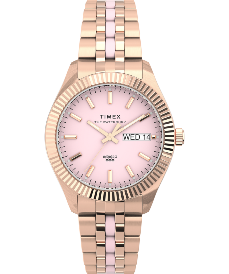 Timex Waterbury Pink Round Dial Quartz Analog Women Watch Watch Timex