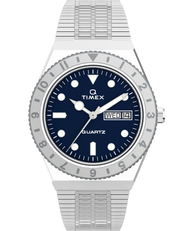 Q Timex Stainless Steel Round Dial Quartz Analog Women Watch Watch Timex