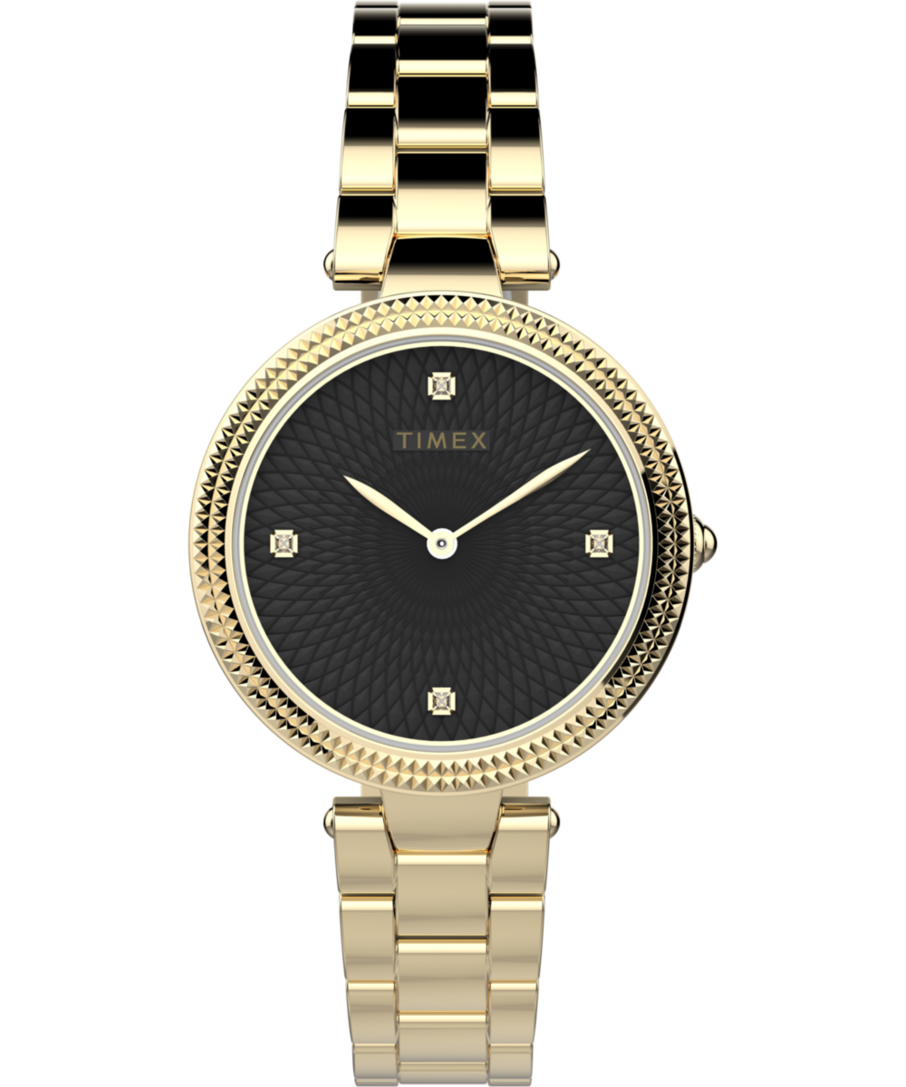 Timex Trend Black Round Dial Quartz Analog Women Watch