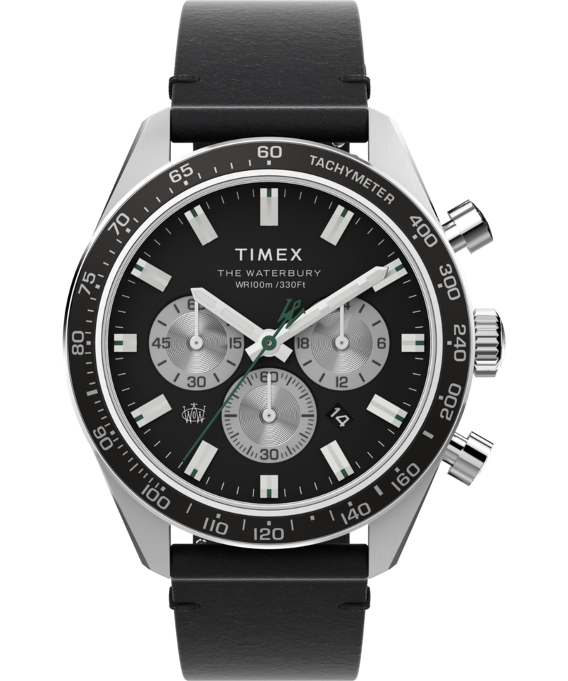 Timex Waterbury Leather Grey Round Dial Quartz Analog Men Watch Watch Timex