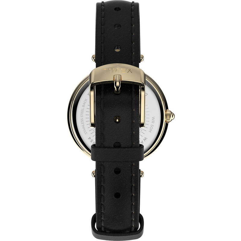 Timex Trend Leather Black Round Dial Quartz Analog Women Watch Watch Timex