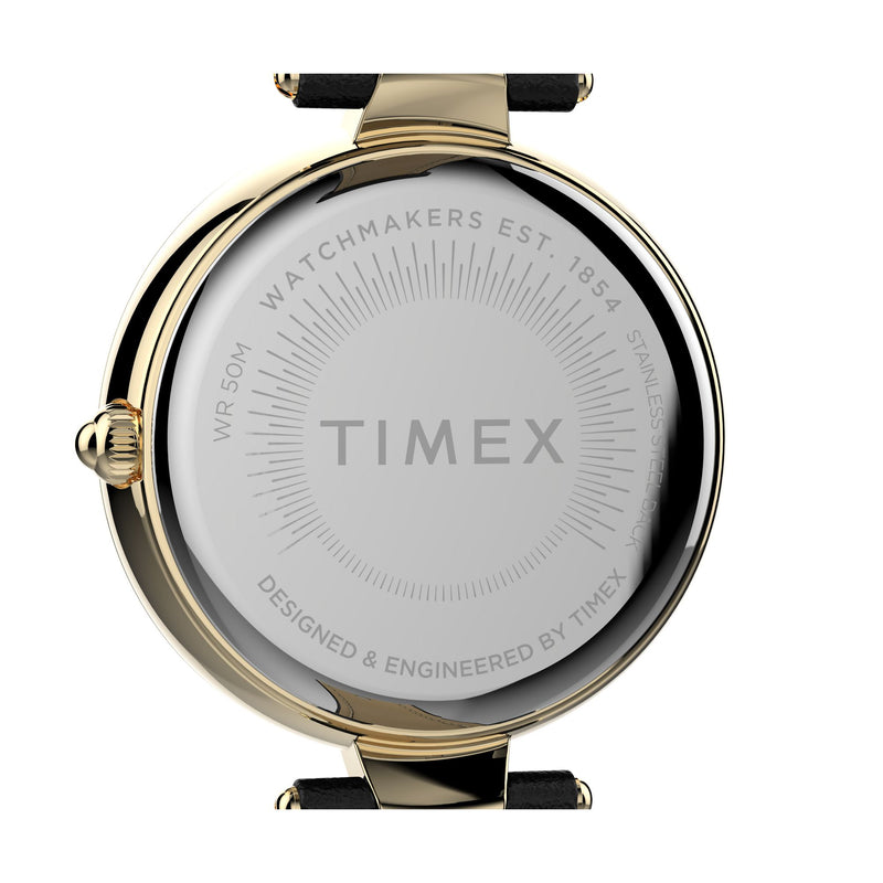 Timex Trend Leather Black Round Dial Quartz Analog Women Watch Watch Timex