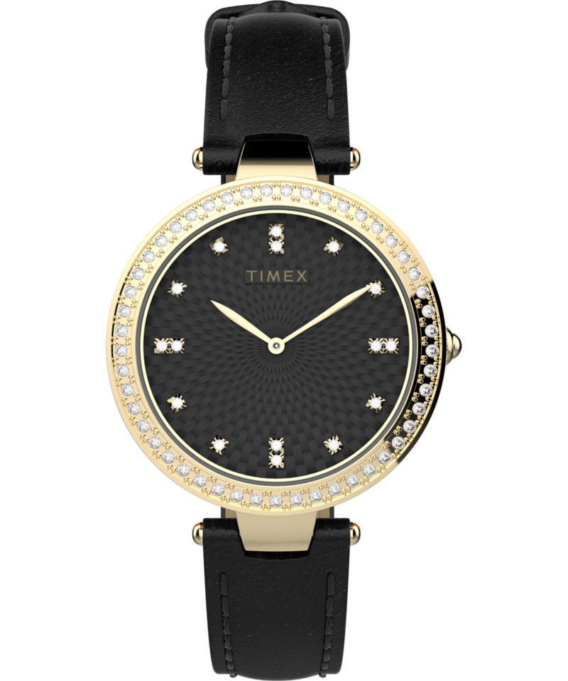 Timex Trend Leather Black Round Dial Quartz Analog Women Watch Watch Timex
