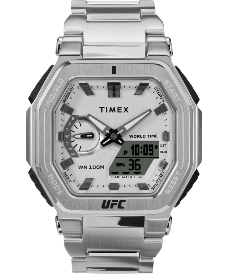 Timex UFC Octagonal 45mm Silver Dial Ana-Digital Men Watch - TW2V84700X6 Watch Timex