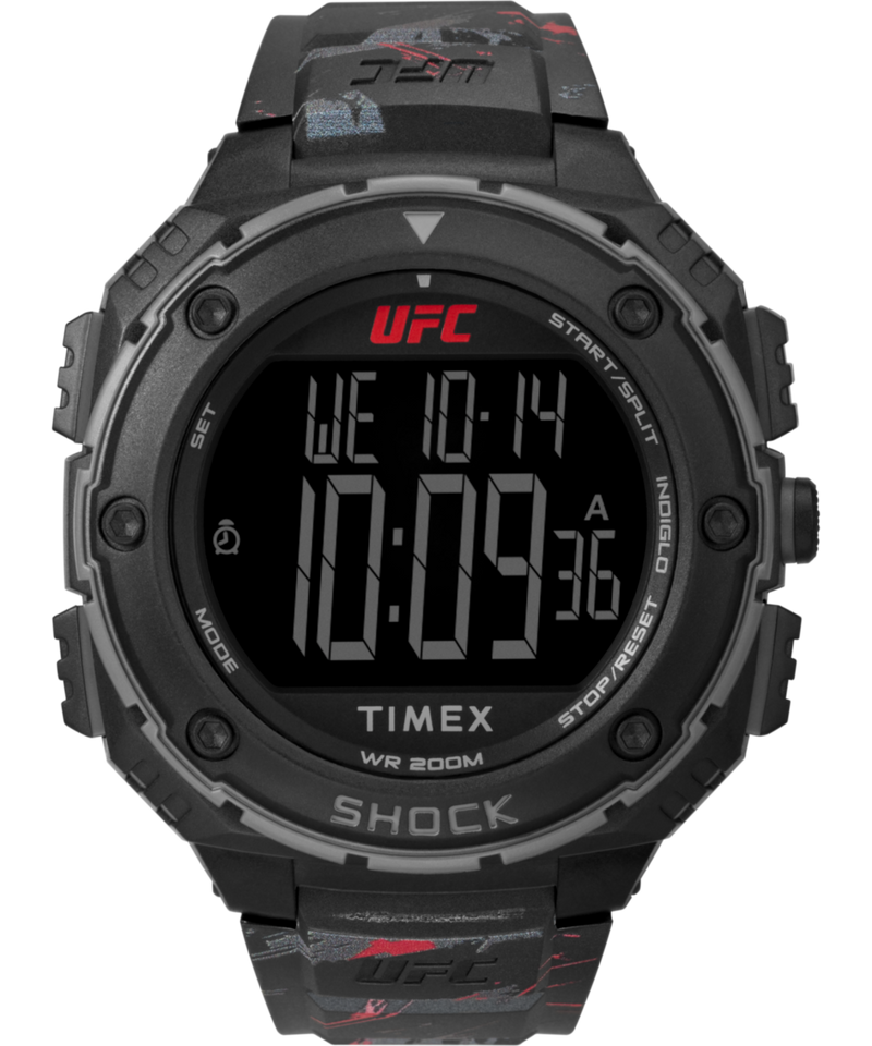 Timex UFC Round 50mm Black Dial Digital Men Watch - TW2V85100X6 Watch Timex