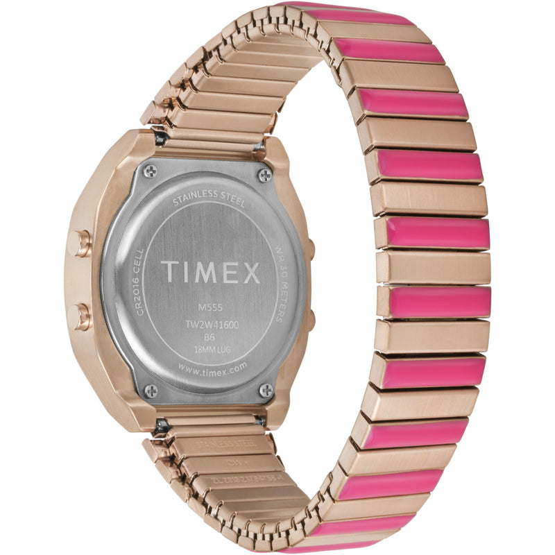 Timex 80 Square 21mm Pink Dial Digital Women Watch - TW2W41600UJ Watch Timex