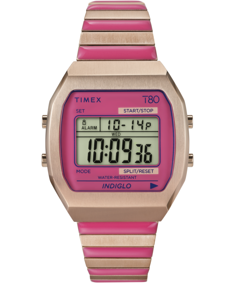 Timex 80 Square 21mm Pink Dial Digital Women Watch - TW2W41600UJ Watch Timex
