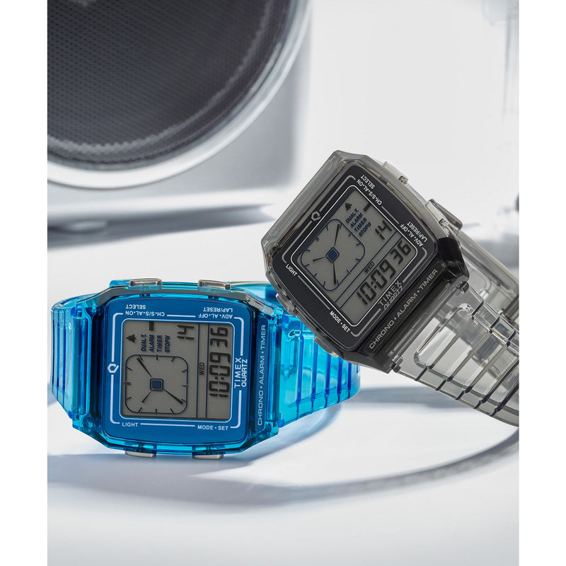 Timex Rectangle 21mm Grey Dial Digital Unisex Watch - TW2W45000UJ Watch Timex