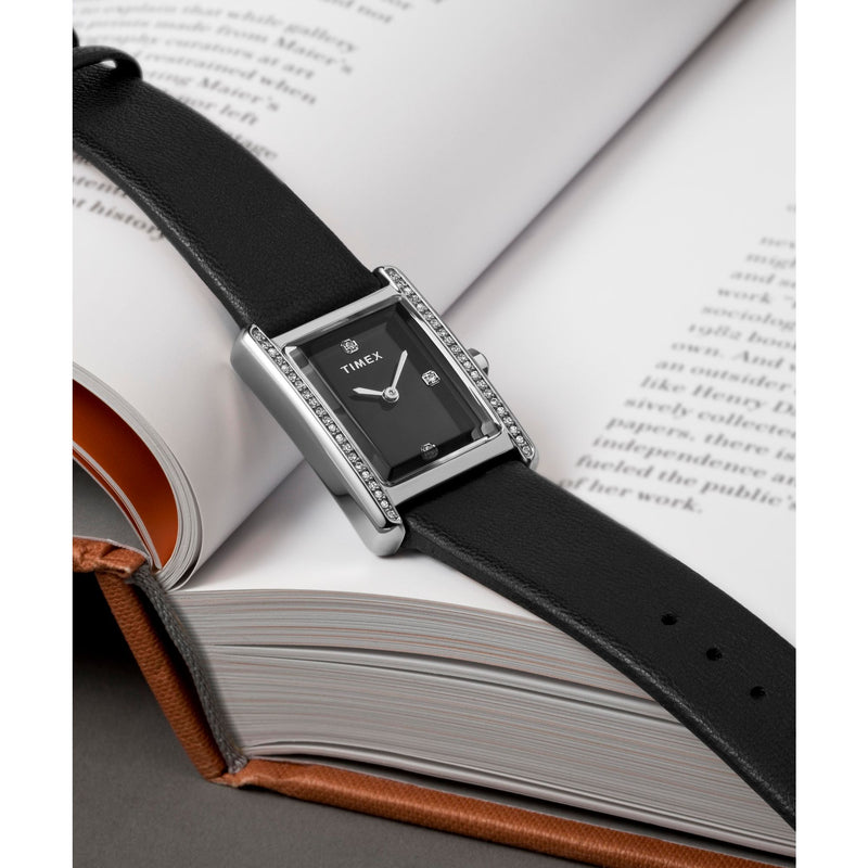 Timex Hailey Rectangle 21mm Black Dial Analog Women Watch - TW2W63800UJ Watch Timex