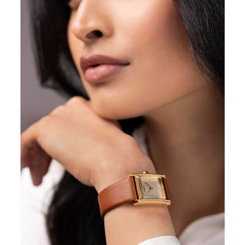 Timex Hailey Rectangle 21mm Gold Dial Analog Women Watch - TW2W63900UJ Watch Timex