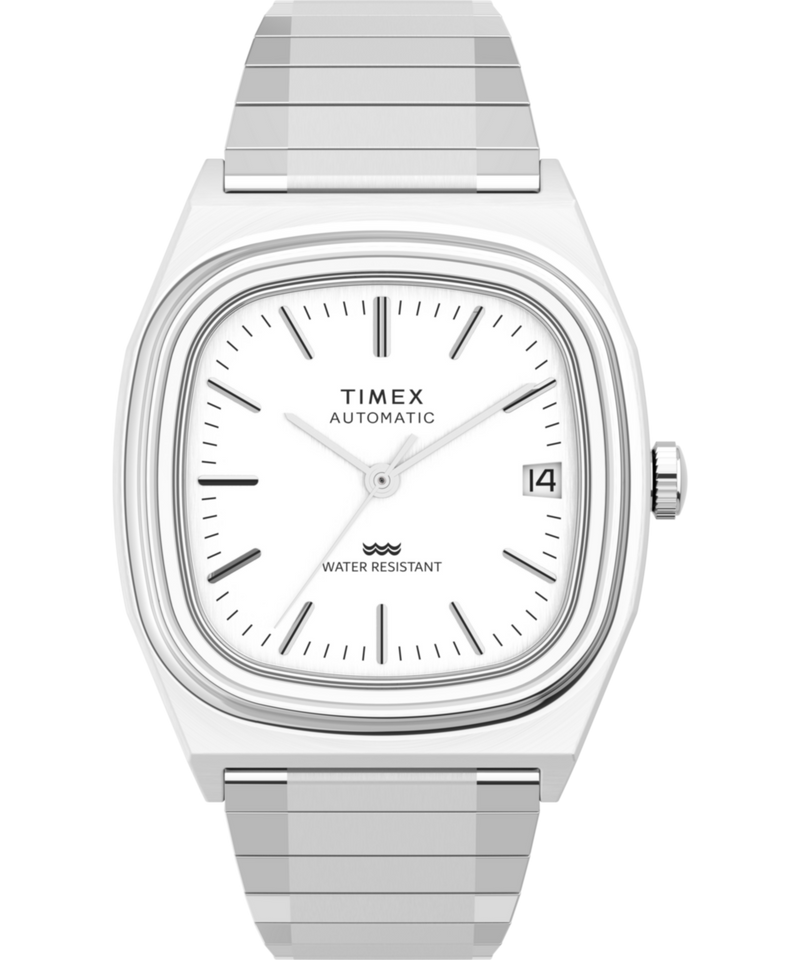 Timex Reissue Square 34mm Silver Dial Mechanical Automatic Men Watch - TW2W70800UJ Watch Timex