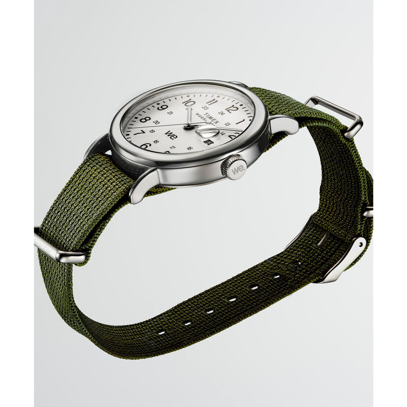 Timex Weekender Round 21mm White Dial Analog Men Watch - TW2W86000UJ Watch Timex