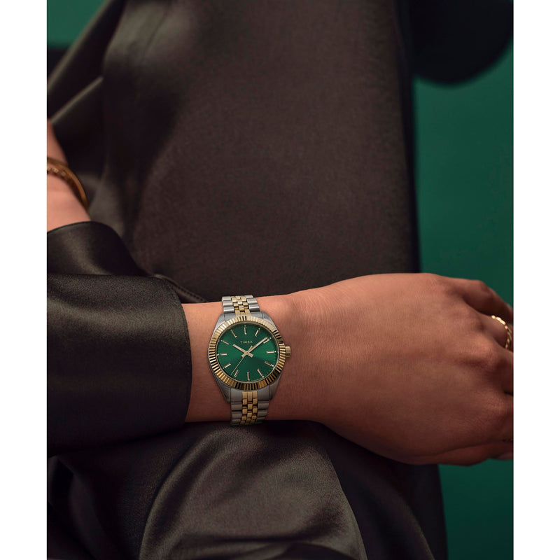 Timex Trend Round 21mm Green Dial Analog Women Watch - TW2W87400UJ Watch Timex