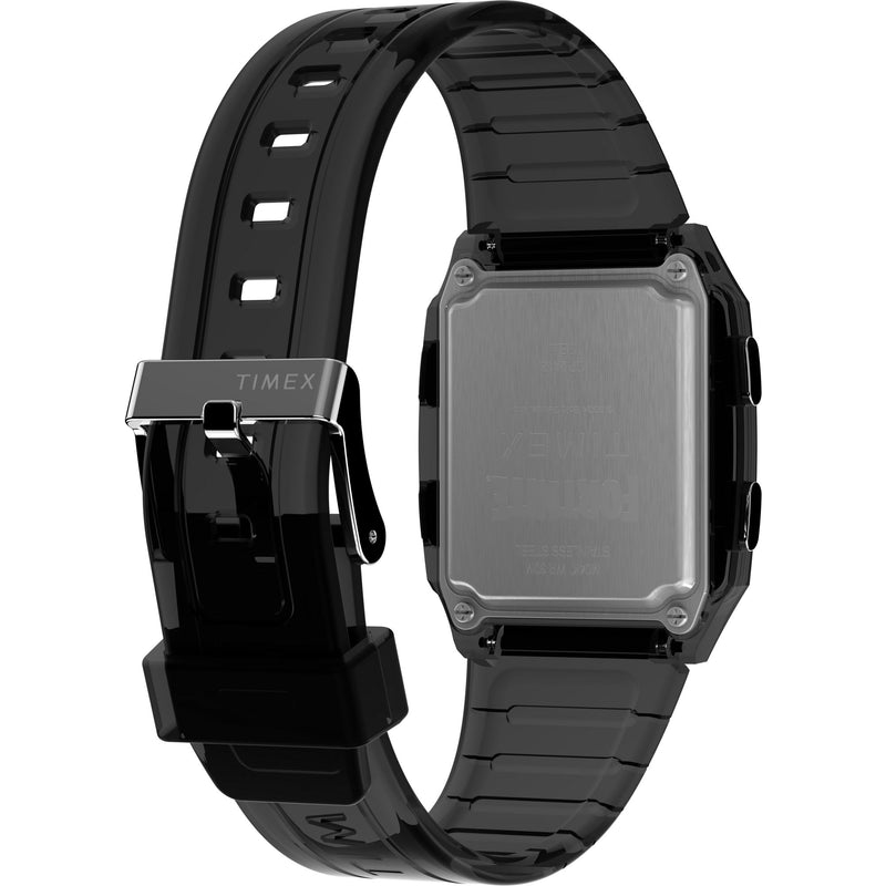 Timex Q Square 21mm Grey Dial Digital Unisex Watch - TW2W96500X6 Watch Timex