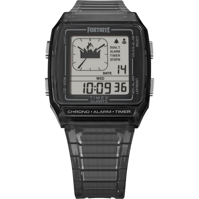 Timex Q Square 21mm Grey Dial Digital Unisex Watch - TW2W96500X6 Watch Timex