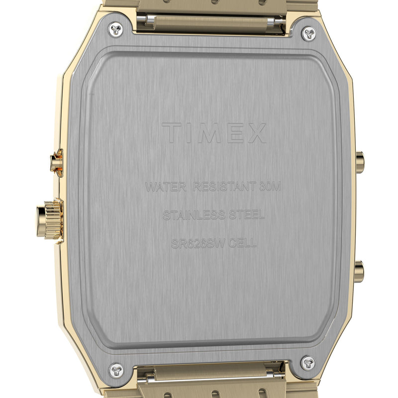 Timex Reissue Rectangle 21mm Champagne Dial Ana-Digital Men Watch - TW2Y06000UJ Watch Timex