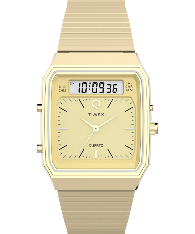 Timex Reissue Rectangle 21mm Champagne Dial Ana-Digital Men Watch - TW2Y06000UJ Watch Timex