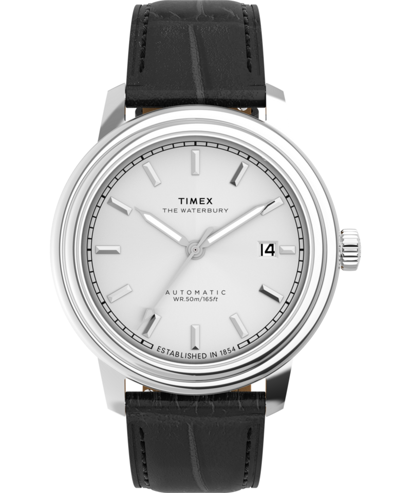 Timex Waterbury Round 21mm Silver Dial Mechanical Automatic Men Watch - TW2Y22900UJ Watch Timex