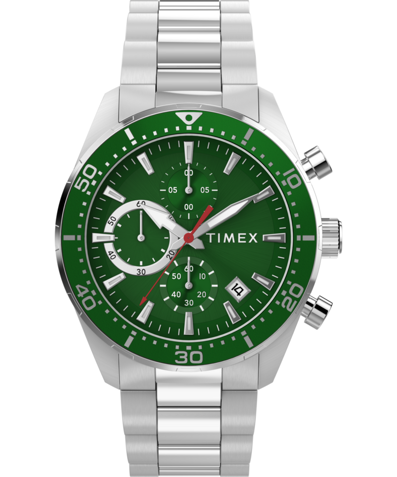Timex Trend Round 42mm Green Dial Analog Men Watch - TW2Y62100UJ Watch Timex