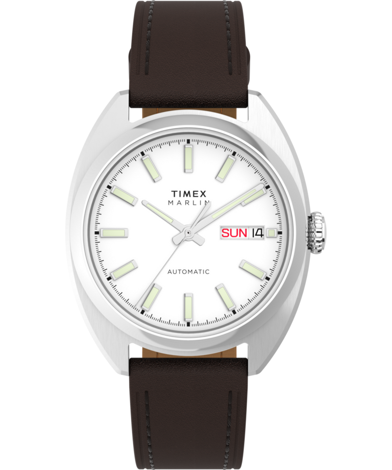 Timex Marlin Tonneau 37mm Silver Dial Mechanical Automatic Men Watch - TW2Y65200UJ Watch Timex