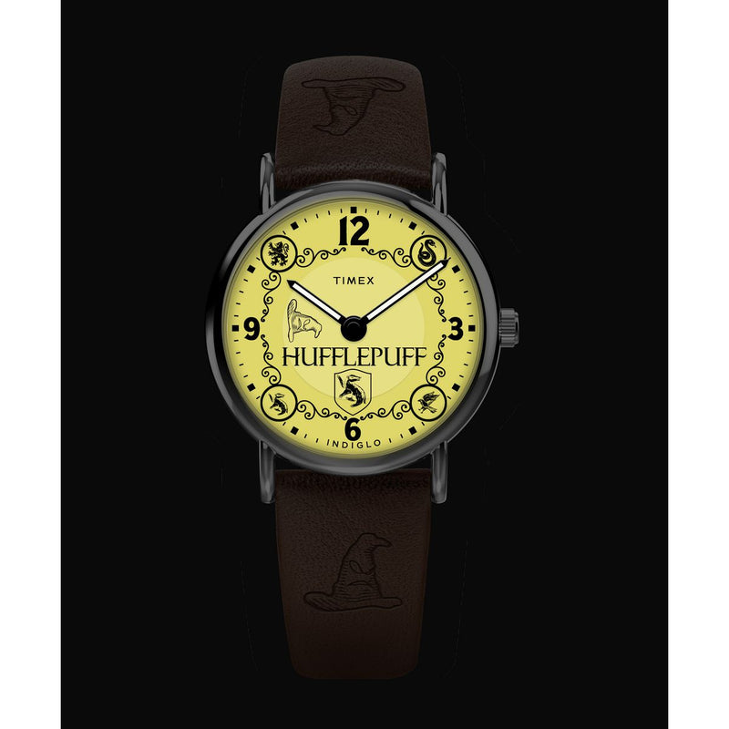 Harry Potter x Timex Weekender Hufflepuff House 38mm Leather Strap Watch Watch Timex