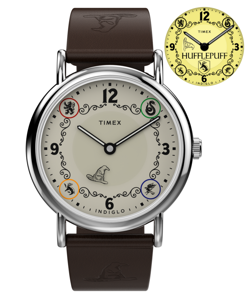 Harry Potter x Timex Weekender Hufflepuff House 38mm Leather Strap Watch Watch Timex