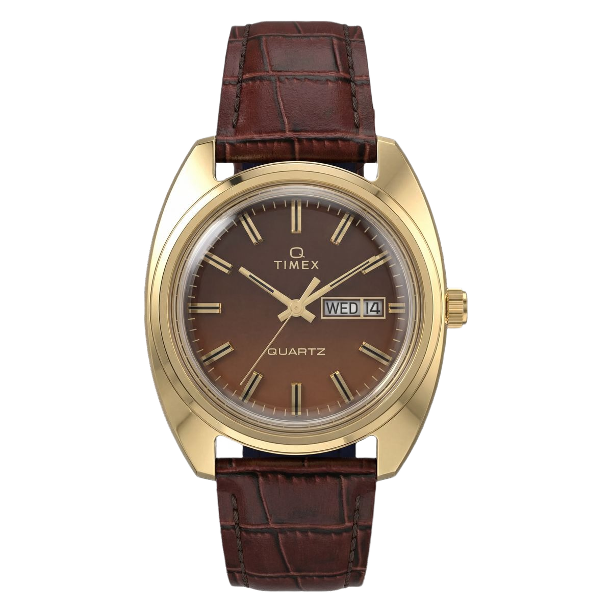 Timex Q Round 37mm Brown Dial Analog Men Watch - TW2Y87200UJ