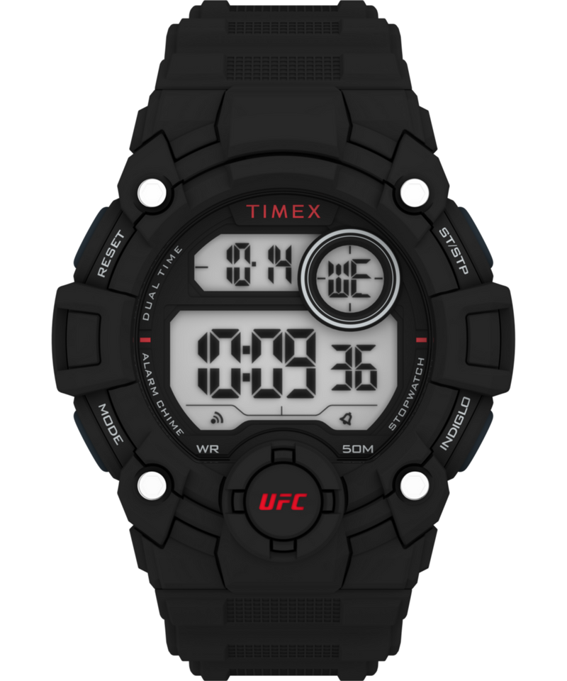 Timex UFC Strength Black Round Dial Quartz Digital Men Watch Watch Timex