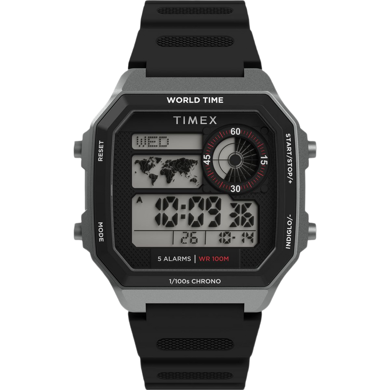 Timex Octogonal 40mm Grey Dial Digital Men Watch - TW5M68800UJ Watch Timex