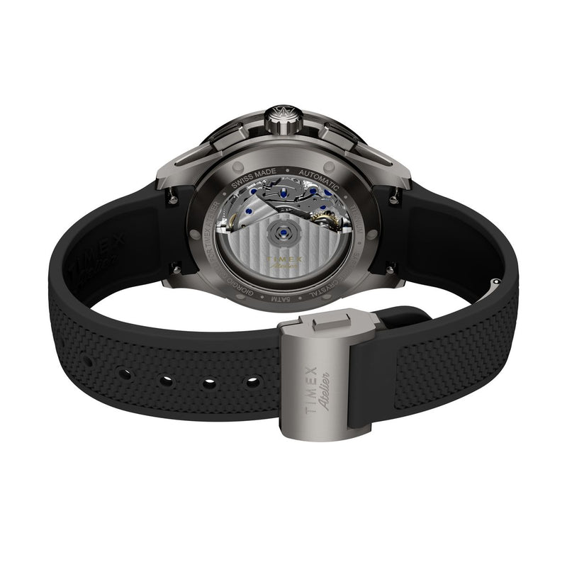 Timex Atelier Chronograph Automatic M1a Ti 42mm Swiss Made NBR Synthetic Rubber Strap - TW6A028004A Watch Timex