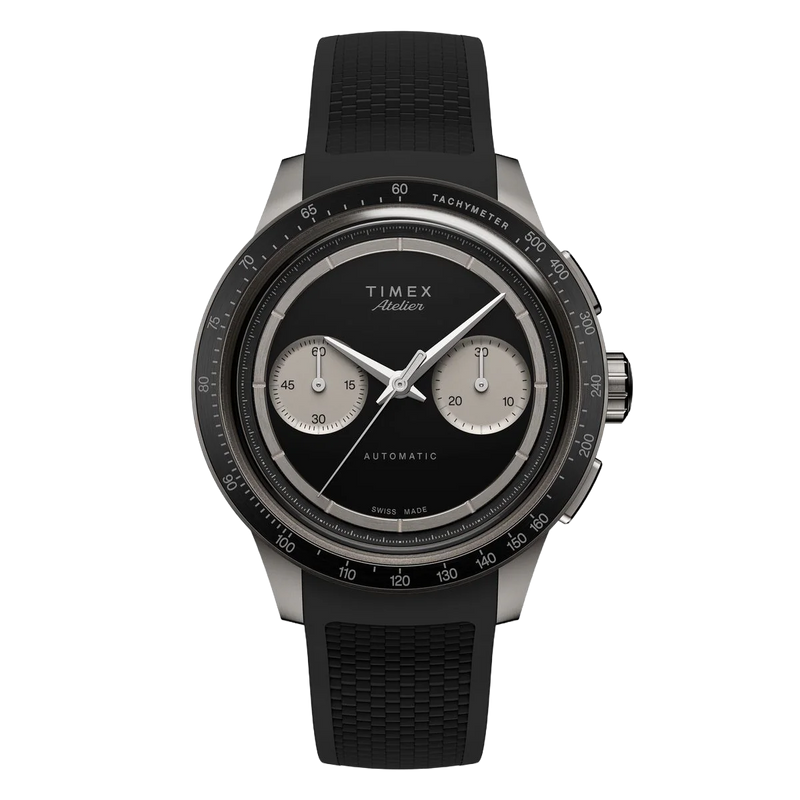 Timex Atelier Chronograph Automatic M1a Ti 42mm Swiss Made NBR Synthetic Rubber Strap - TW6A028004A Watch Timex