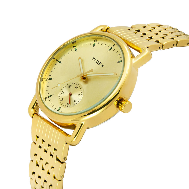 Timex Round 43mm Champagne Dial Analog Men Watch - TWEG256SMU03 Watch Timex