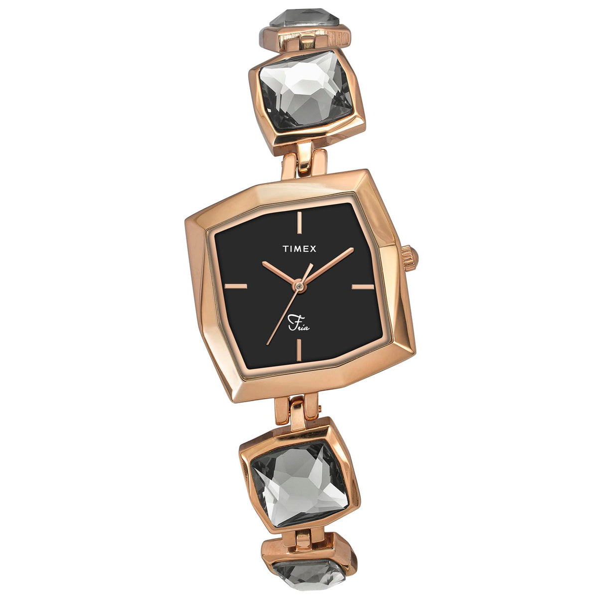 Timex Fria Square 21mm Black Dial Analog Women Watch - TWEL16100